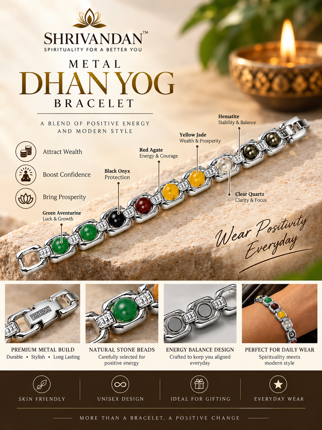 silver plated essential dhanlabh bracelet