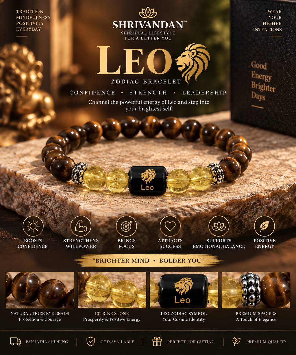 Tiger Eye & Citrine Zodiac Band for Leo (सिंह राशि)