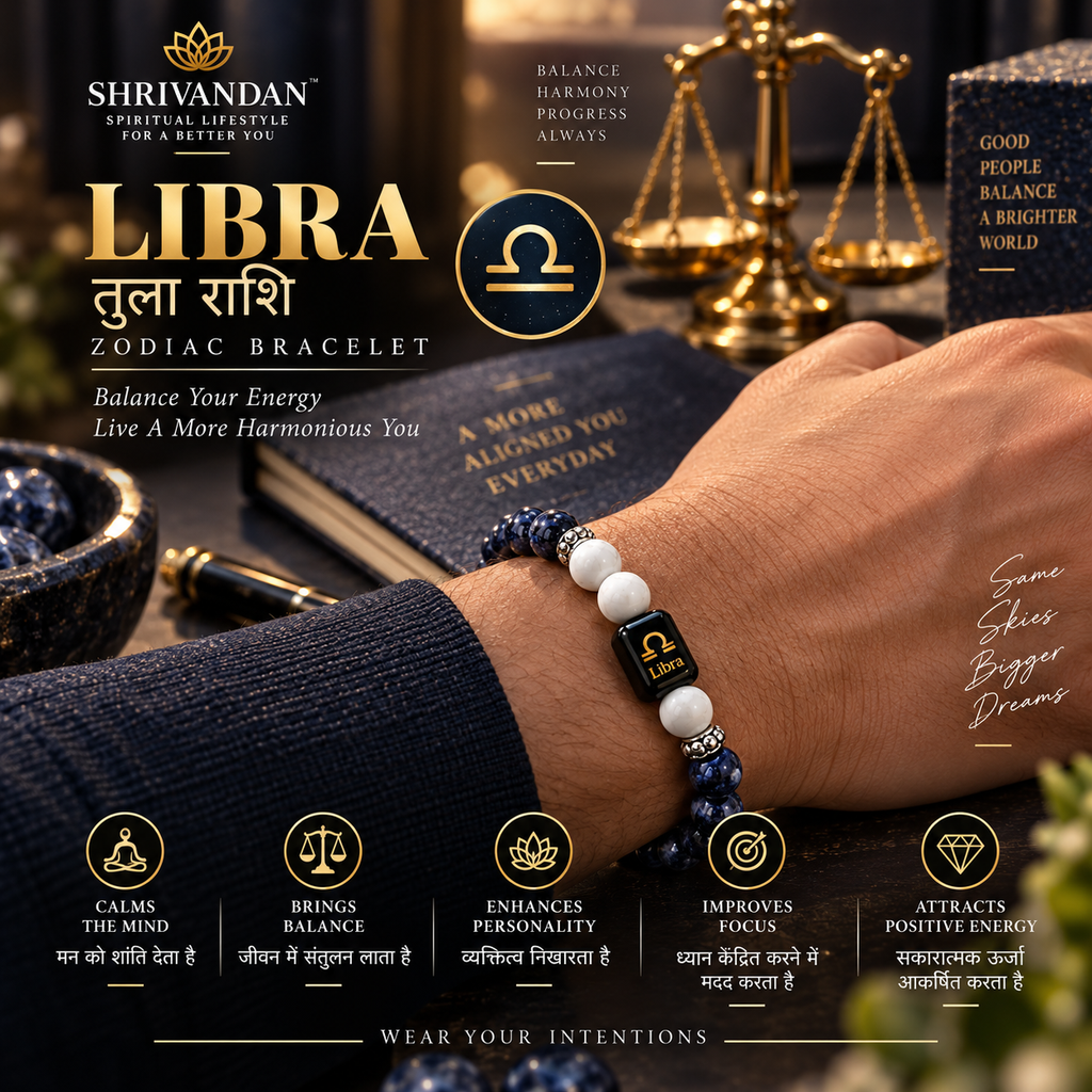 Lapis Lazuli & Howlite Zodiac Band for Libra (तुला राशि)