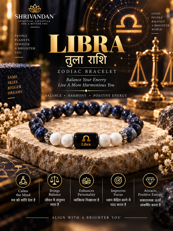Lapis Lazuli & Howlite Zodiac Band for Libra (तुला राशि)
