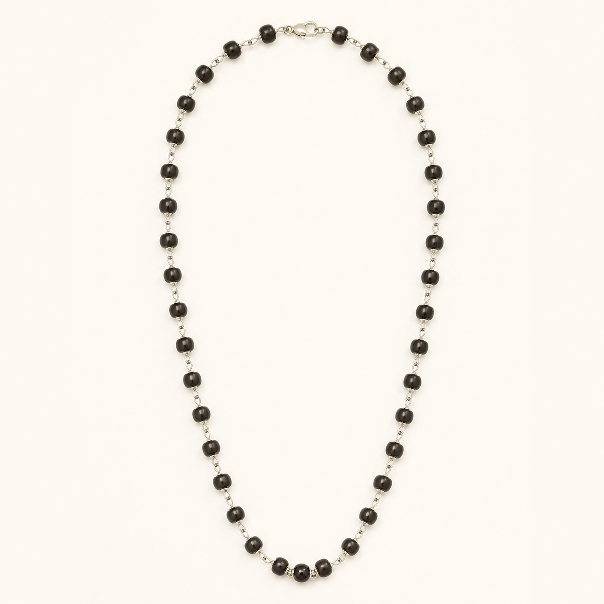 Silver Plated Karungli Mala | Traditional Spiritual Wear
