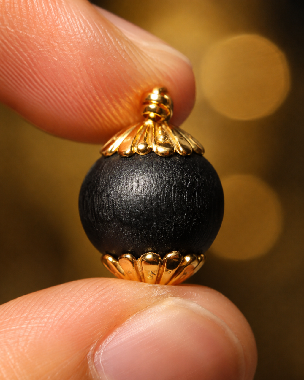 Premium Gold-Plated Authentic Karungali Mala | 108 Sacred Ebony Beads