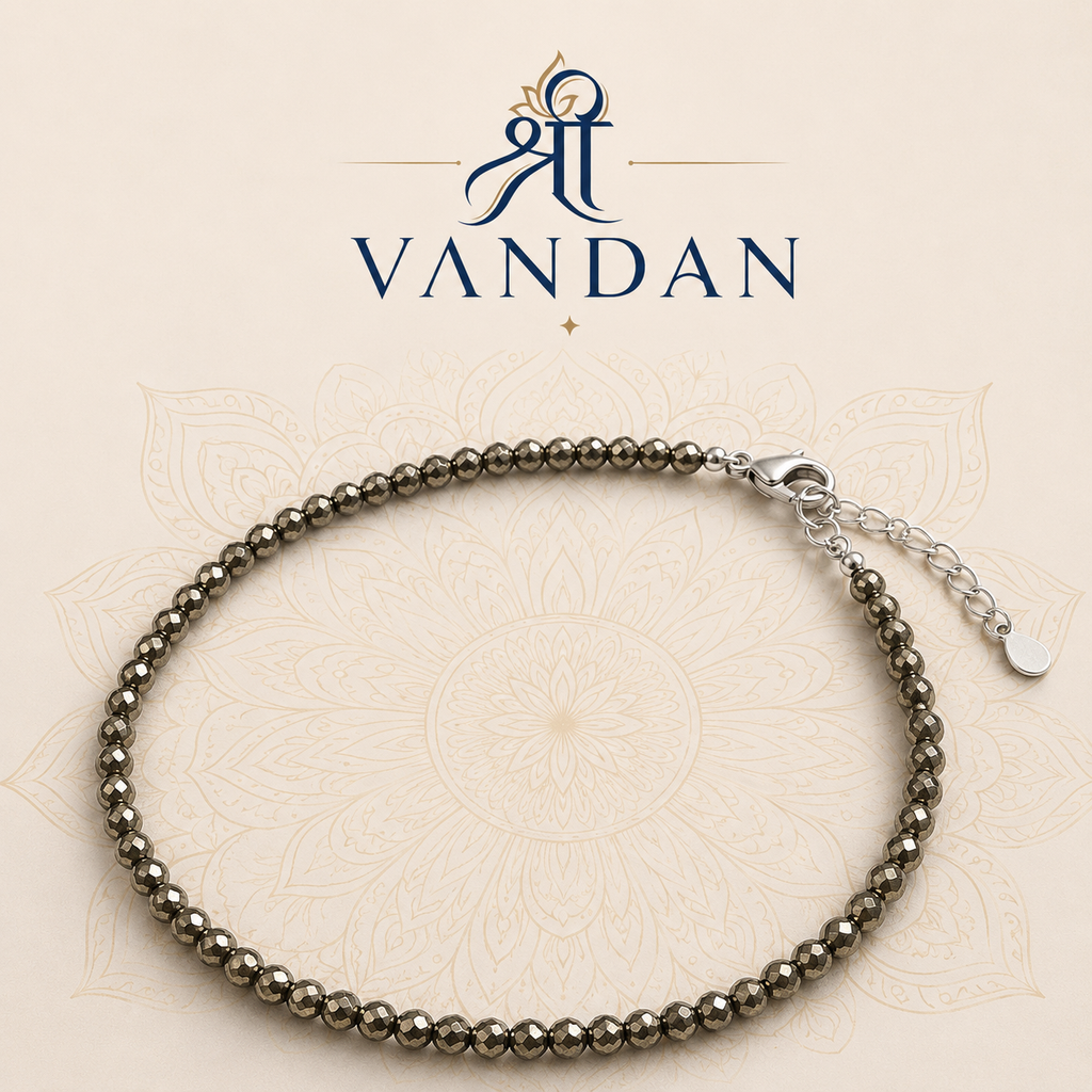 Wealth Magnet: Authentic Faceted Pyrite Crystal Anklet for Abundance