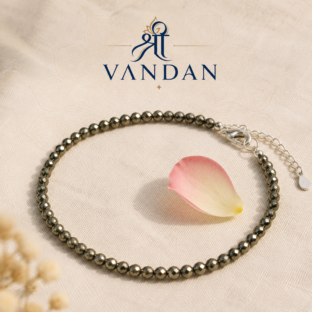Wealth Magnet: Authentic Faceted Pyrite Crystal Anklet for Abundance
