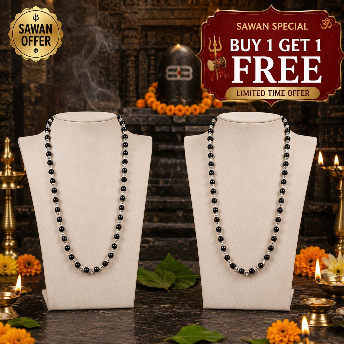 Sawan Special: Premium Authentic Karungali Mala (Buy 1 Get 1 FREE)