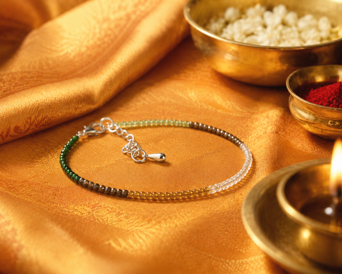 DhanYog Crystal Anklet for Wealth & Prosperity | Siddh & Energized