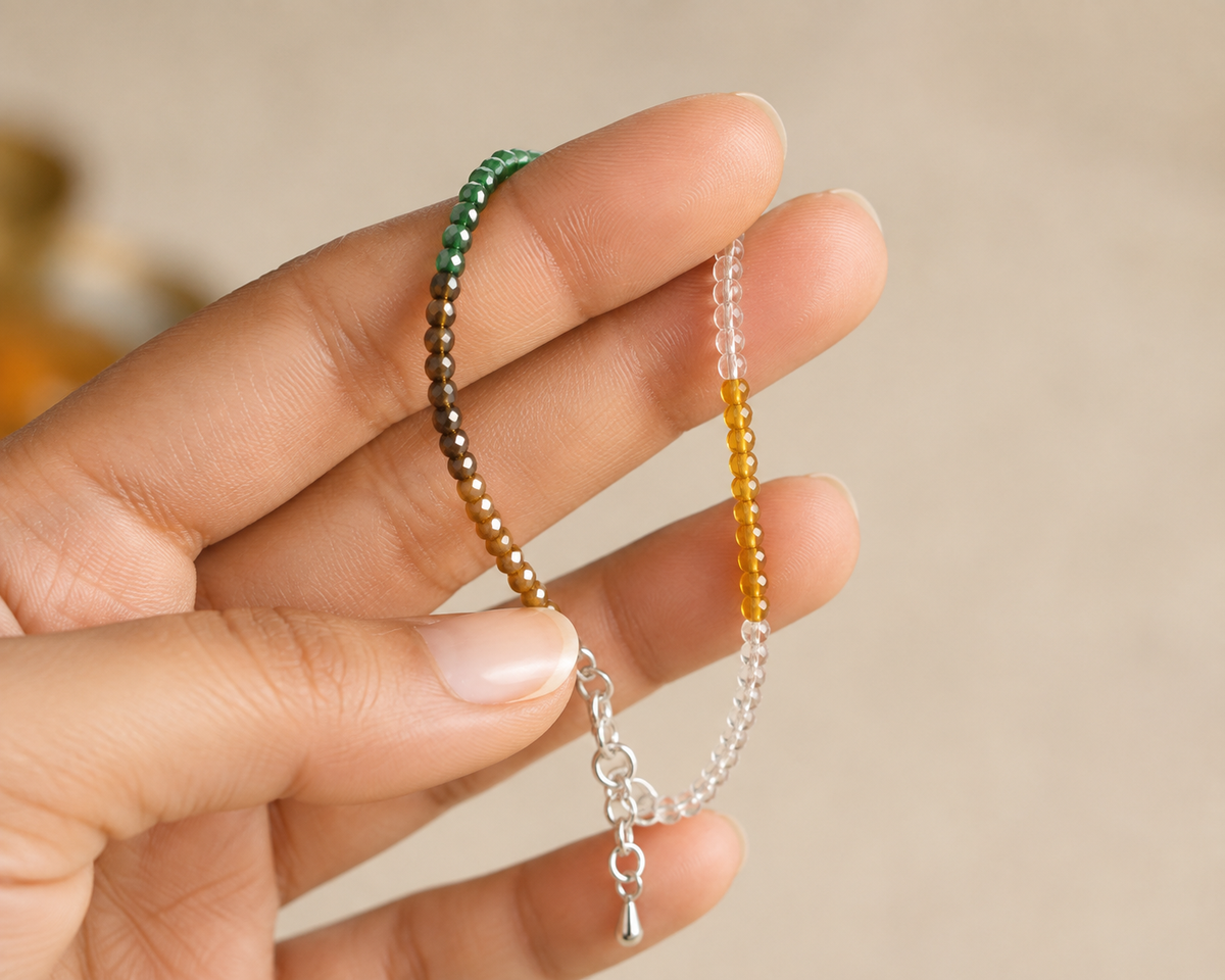 DhanYog Crystal Anklet for Wealth & Prosperity | Siddh & Energized