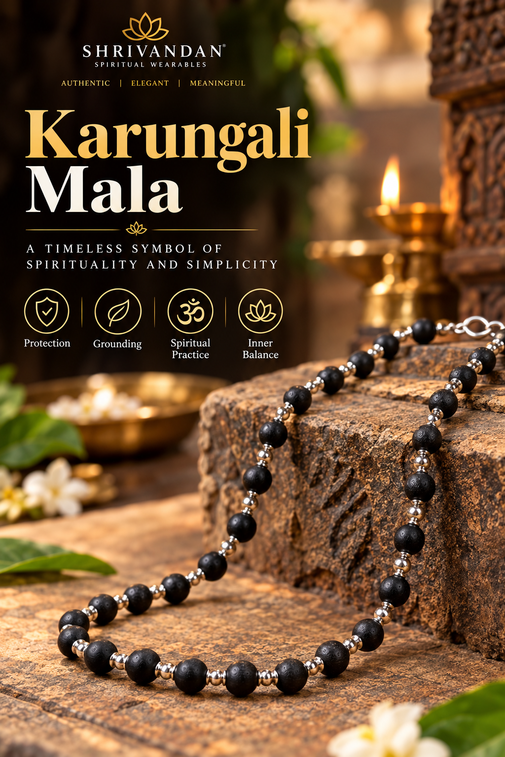 Original Karungali Mala Buy 1 Get 1 Free - Premium Silver Finish